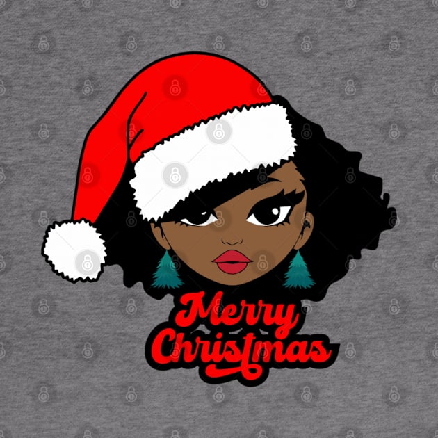 Merry Christmas Santa Hat, Black Girl Christmas Magic by UrbanLifeApparel